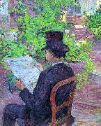  Henri  Toulouse-Lautrec Desire Dihau Reading a Newspaper in the Garden oil on canvas